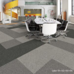 Office space, meeting room table with kitchen area 3D illustration